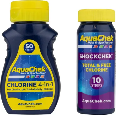 Produktbild von AquaChek Wasserteststreifen ShockChek Set pH Chlor Alkalität Stabilisator