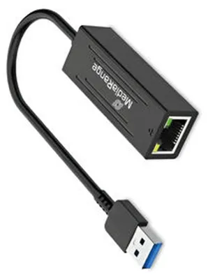 Immagine prodotto di MediaRange USB-A Netzwerkadaper mit RJ45 Port, 20cm, sw