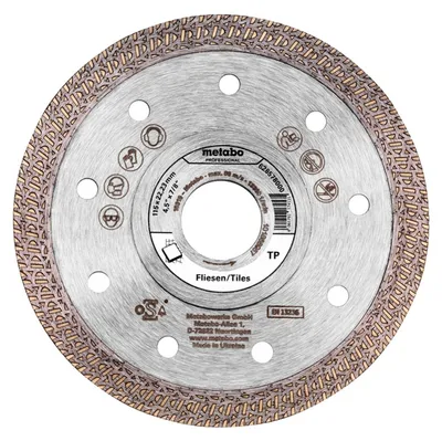 Produktbild von Metabo Diamanttrennscheibe 115x22,23mm, TP, Fliesen professional