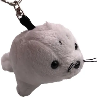 Image de Onwomania Peluche / Doudou / Tissu Animal Porte-clés Phoque Bébé blanc 12 cm