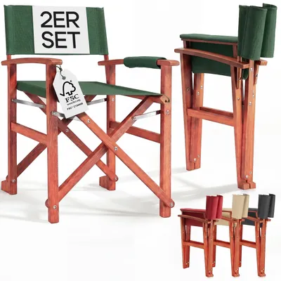 Produktbild von CASARIA® Regiestuhl 2er-Set, wetterfest, FSC®-Zertifiziert, grün