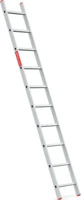 Produktbild von Baulich | Leiter - Aluminiumleiter - Anlegeleiter - 10 Sprossen - Max. Tragkraft 150 Kg - Leichte Leiter - 3,73 M Arbeitshöhe