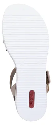 Produktbild von Rieker Damen Sandale Keilsandalette Klettverschluss V3660, Größe:38 EU, Farbe:Gold