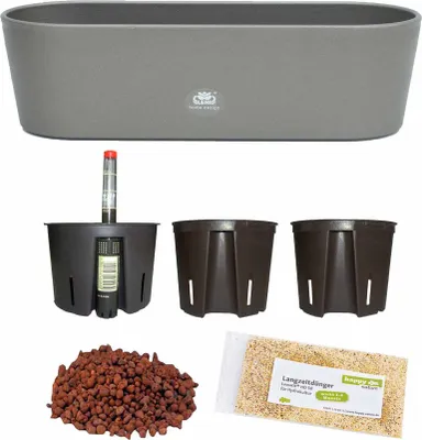 Produktbild von Set7 7 teilig Kunststoff Flori Pflanzschale dunkelsilber für Hydrokultur L 26.5 cm B 10.0 cm H 08.0 cm
