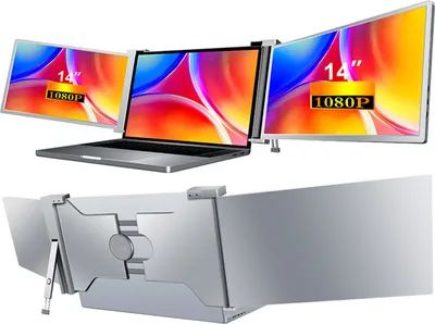 Obrázek produktu pro S16 14palcový počítačový monitor, rozšiřující obrazovka pro notebooky, rozšíření na tři obrazovky, rozlišení 1920 x 1080, vhodné pro 14-17,3palcové notebooky