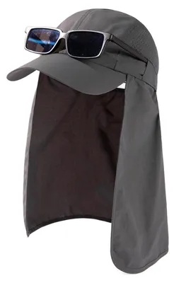 Immagine prodotto di Cappello da baseball con visiera posteriore, protezione UV, pieghevole, traspirante, grigio scuro, taglia M