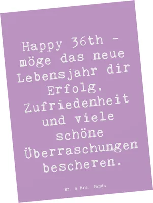 Produktbild von Mr. & Mrs. Panda Postkarte Spruch 36. Geburtstag Segen - Lavendeltraum - Geschenk, Postkarten, bildkarte, Alter, einzelkarte, Ansichtskarte, unvergesslich, Happy Birthday