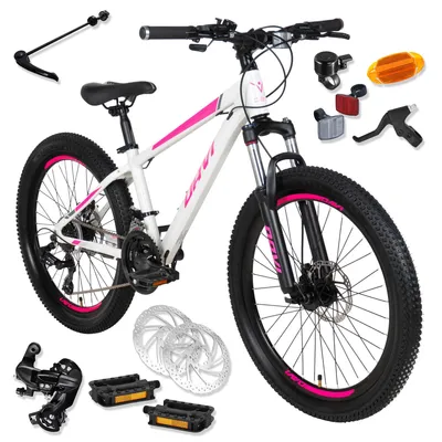 Produktbild von Kinderfahrrad Davi Bella Aluminium 24 Zoll, 130–160 cm, 21 Gänge, Weiß/Rosa