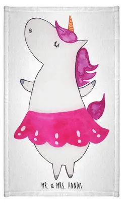 Produktbild von Mr. & Mrs. Panda Handtuch Einhorn Ballerina - Weiß - Geschenk, Klein, Frotteehandtuch, gäste wc, Tanzen, Feiern, Einhörner, Wohnung, Kleines, Unicorn, Geburtstag