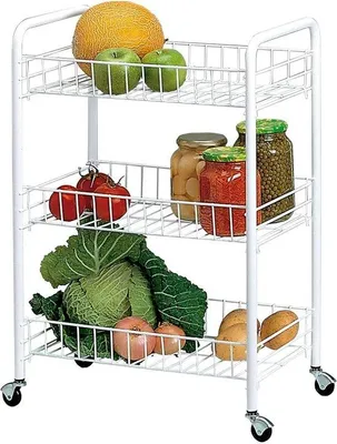 Immagine prodotto di Carrello da cucina a tre ripiani: 3 livelli, 41 x 26 x 60 cm - Carrello da cucina maneggevole e pratico