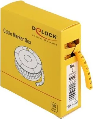 Produktbild von DELOCK Kabelmarker Box, Nr: 5, gelb, 500 Stück