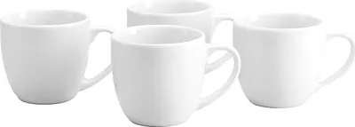 Produktbild von CreaTable, 24987, Bistrot Weiss, Kaffeebecher 4-tlg, Porzellan