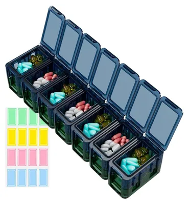 Immagine prodotto di Organizzatore settimanale per pillole con contenitori ermetici