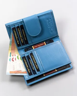 Obrázek produktu pro Peterson dámská kožená peněženka RFID modrá 13x9 cm