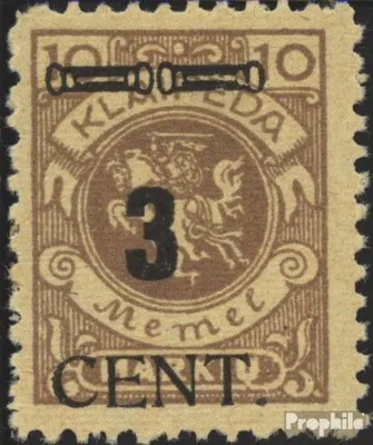Produktbild von Briefmarken Memelgebiet 1923 Mi 186 mit Falz Aushilfsausgabe