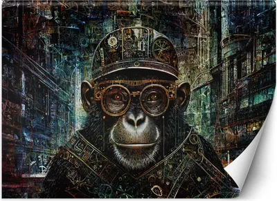 Produktbild von Vlies fototapete Abstrakter Affe 100x70 cm Feeby Grau inkl. Kleber einfache Montage