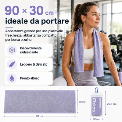 Obrázek produktu pro Sada čtyř chladivých ručníků z mikrovlákna, modrá, fialová, růžová, šedá, vhodná pro sport a cestování