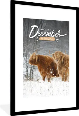 Produktbild von MuchoWow® MuchoWow® Gerahmtes Poster Sprichwörter - 'Mach einen unvergesslichen Dezember' - Zitate 60x90 cm - Poster mit zchwarzem Bilderrahmen - Dekoration - Wandposter Wohnzimmer - Hochwertig
