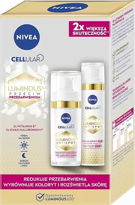 Obrázok produktu pre Nivea Cellular Luminous 630 Denný krém proti pigmentácii, 40 ml + Intenzívne sérum na hyperpigmentáciu, 30 ml