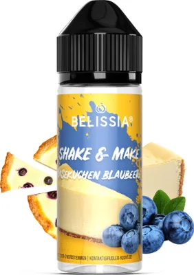 Produktbild von Belissia Shake and Make Käsekuchen-Blaubeere - 10ml hochdosiertes Lebensmittelaroma + 120ml Schüttelflasche - Für Backen, Speisen, Getränke, DIY uvm