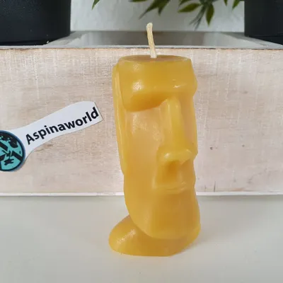 Produktbild von Bienenwachskerze als Osterinselkopf Kerze 7 cm