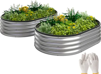 Image de Jardinière d'extérieur - Grande jardinière - 135 × 90 × 30 cm - Argent