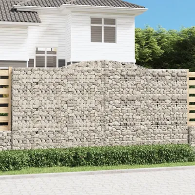 Produktbild von HOMMIE Gabionenkörbe - Moderne und langlebige - Gabionen mit Hochbogen - 4 Stk. 400x50x200/220cm Verzinktes Eisen NEU223688 - Beete