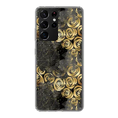 Produktbild von MuchoWow® Handyhülle Schutzhülle Hülle für Samsung Galaxy S21 Ultra Marmor - Gold - Rose - Muster Silikon Softcase Handy Hülle - Mobiltelefon