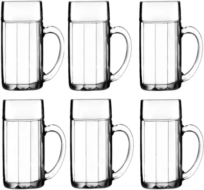 Produktbild von Stölzle-Oberglas Bierkrug Gläser im 6 Stk, Bayreuth Bierglas 0,5L, ∅ 8cm, Spülmaschinenfest, robustes Pressglas, Biergläser mit Henkel, Biermaß