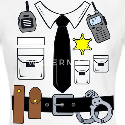 Produktbild von Spreadshirt Polizei Kostüm Karneval Frauen T-Shirt, S, Weiß