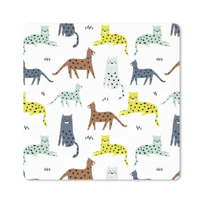 Produktbild von MuchoWow® Mauspad Mousepad Katze - Tiere - Weiß 20x20 cm - Mousepads - Maus Mat - Pad - Mausunterlage - Desk Mat - Bureauartikeln