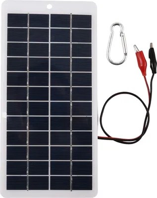 Obrázek produktu pro 5W 12V solární panel Přenosná solární energie Polykrystalická silikonová solární nabíječka Mini vysoce účinný solární modul s klipy