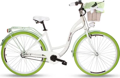 Produktbild von Goetze Style 28 Zoll City Bike, 18 Zoll Tiefeinsteigerrahmen, 3-Gang Shimano Nexus, V-Bremse & Rücktritt, LED-Beleuchtung, Komfortsattel, Rattankorb
