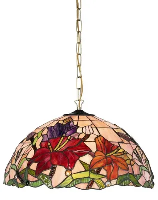 Produktbild von Casa Padrino Luxus Tiffany Hängeleuchte Mehrfarbig Ø 50 x H. 75 cm - Art Deco Tiffany Hängelampe - Wohnzimmer Hängeleuchte - Deko Hängeleuchte - Luxus Tiffany Leuchten - Art Deco Leuchten