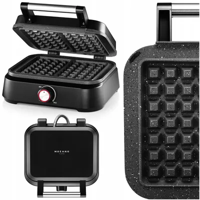 Obrázok produktu pre Waffle výrobník, 2 veľké, XXL, 2200 W, regulácia teploty, mramorový povrch, Mozano