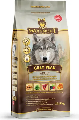Produktbild von Wolfsblut Grey Peak - Ziegenfleisch und Süßkartoffel, Adult, jede Rasse, Ziege, Süßkartoffeln, 12,5 kg, Gluten-frei