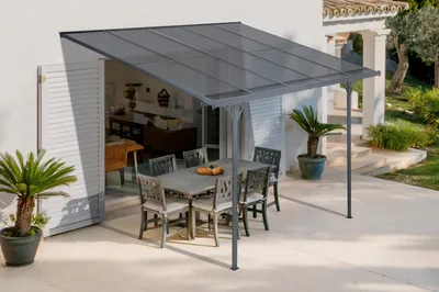 Produktbild von Terrassenüberdachung Carport KLEO 300L300 Aluminium Grau