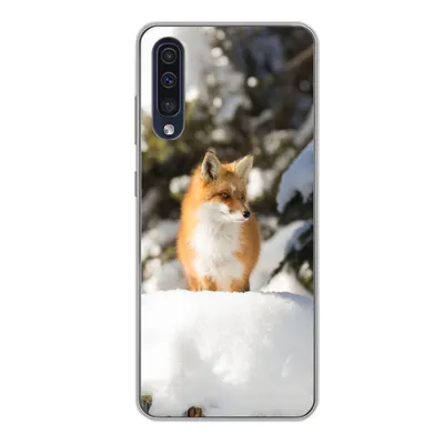 Produktbild von MuchoWow® Handyhülle Schutzhülle Hülle für Samsung Galaxy A50 Fuchs - Schnee - Baum Silikon Softcase Handy Hülle - Mobiltelefonhülle