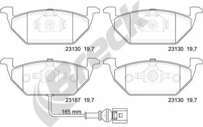 Produktbild von BRECK Bremsbeläge Satz Vorne Bremsklötze für VW Golf IV Schrägheck (1J1) 23131 00 702 10