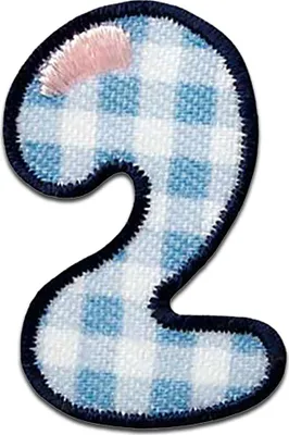 Produktbild von Zahl 2 - 3.3 x 2.3 cm: Zahl/Ziffer Bunt - Aufnäher, Bügelbild, Aufbügler, Applikationen, Patches, Flicken, Zum Aufbügeln