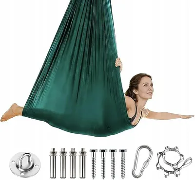 Zdjęcie produktu dla YOGA HAMAK ZESTAW Z PEŁNYM SPRZĘTEM MONTAŻOWYM DLA DOROSŁYCH 280 x 150 CM