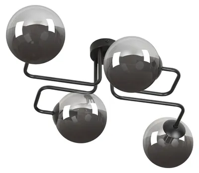 Zdjęcie produktu dla Lampa wisząca BRENDI z czarnego metalu i grafitowego szkła
