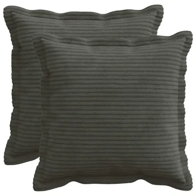 Zdjęcie produktu dla vidaXL, 2 sztuki pokrowców na poduszki, kolekcja HOUTEN, kolor antracytowy, 40 x 40 cm, materiał: cord