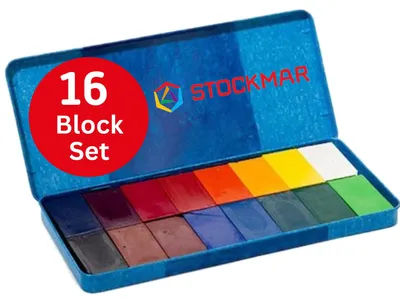 Produktbild von Stockmar 204884266 Wachsmalblöcke (16 Blöcke, wasserfest, aus Bienenwachs, im Blechetui)