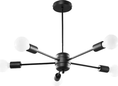 Productafbeelding van Hanglamp ZAROW 5 E27, zwart, merk LUMILO
