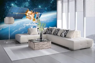 Produktbild von Vlies Fototapete ERDE UMKREISENDER SATELLIT 375 x 250 cm (inkl. Kleister) - Vlies Tapete, Wandtapete, Wandbilder - Tapete für Wohnzimmer Schlafzimmer, Büro, Küche - Montagefertig