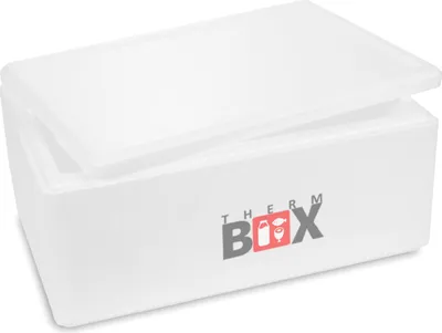 Produktbild von THERM-BOX Styroporbox 36W Wand: 3cm Volumen: 36,1L Innen: 53x33x20cm Isolierbox Kühlbox Warmhaltebox Wiederverwendbar