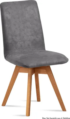 Produktbild von Esszimmerstuhl drehbar (6er-Set) Donni 47x92x60 Eiche geölt/Grau
