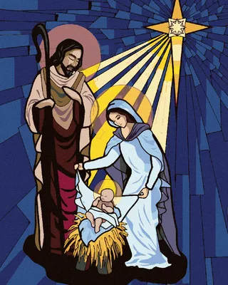 Image de Zuty - Peinture par numéros - LA SAINTE FAMILLE, 40 x 50 cm, sans cadre et sans toile tendue
