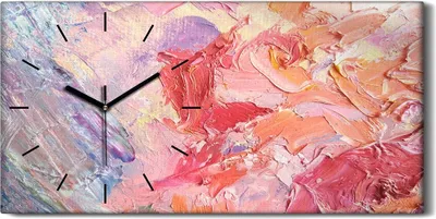 Produktbild von Wandbild Leinwand Bilder mit Uhr Geräuschlos 60x30 Malerei Abstrakte Kunst - schwarze Hände